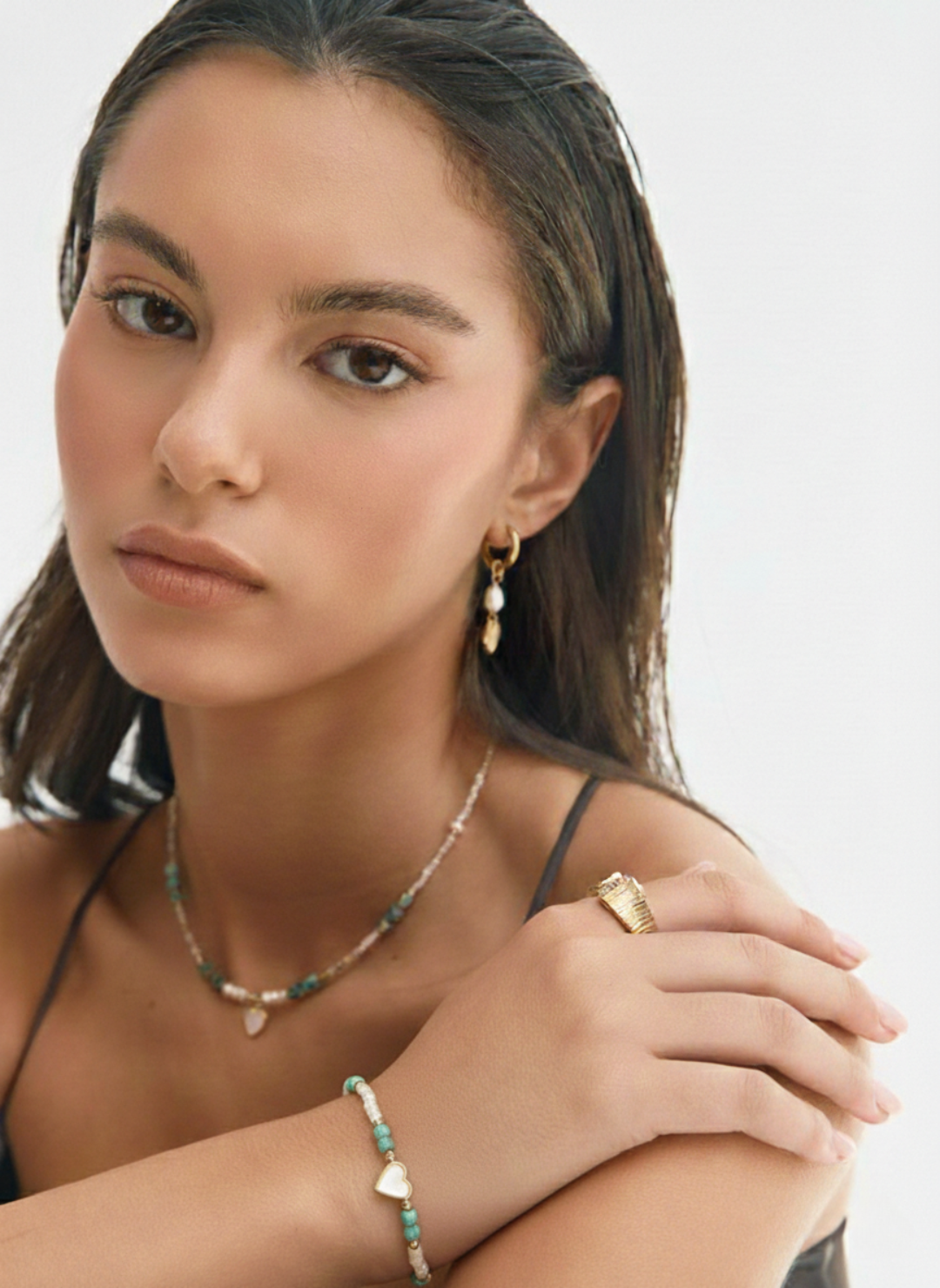 צמיד אבנים לב