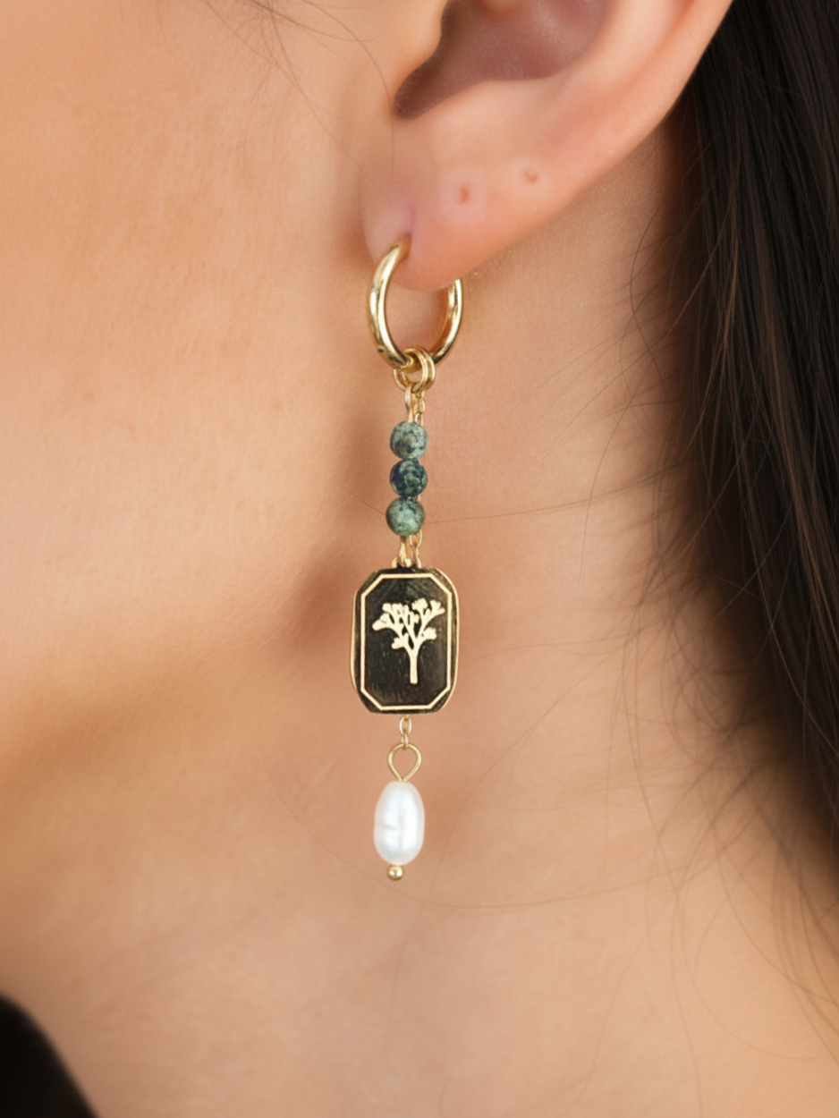 זוג עגילי קלואי זהב