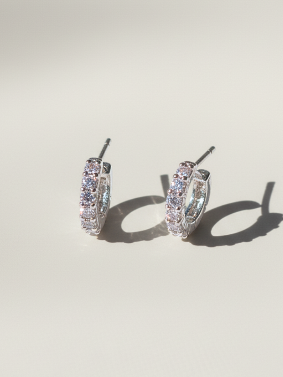 זוג עגילי טניס כסף 925