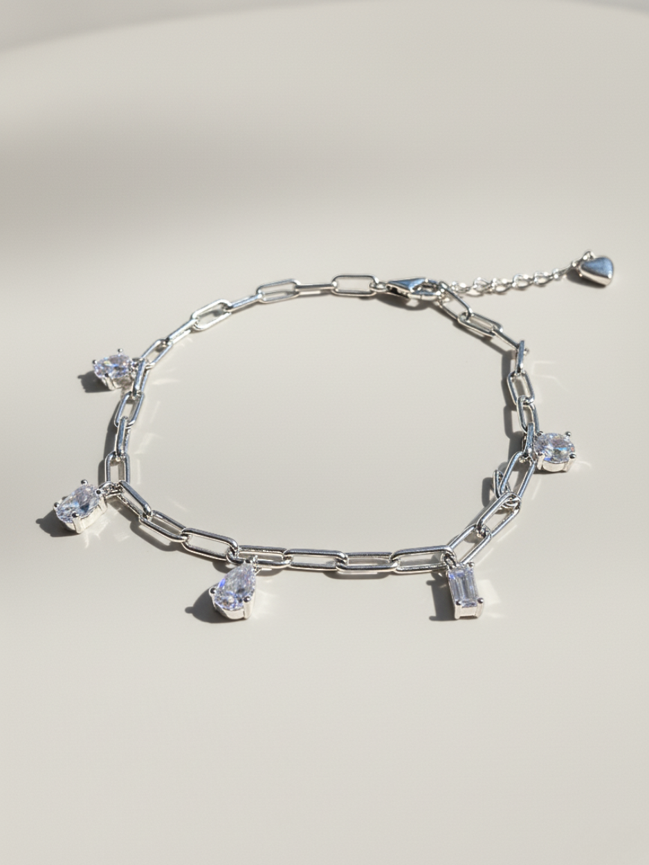 צמיד לולאות זרקונים כסף 925