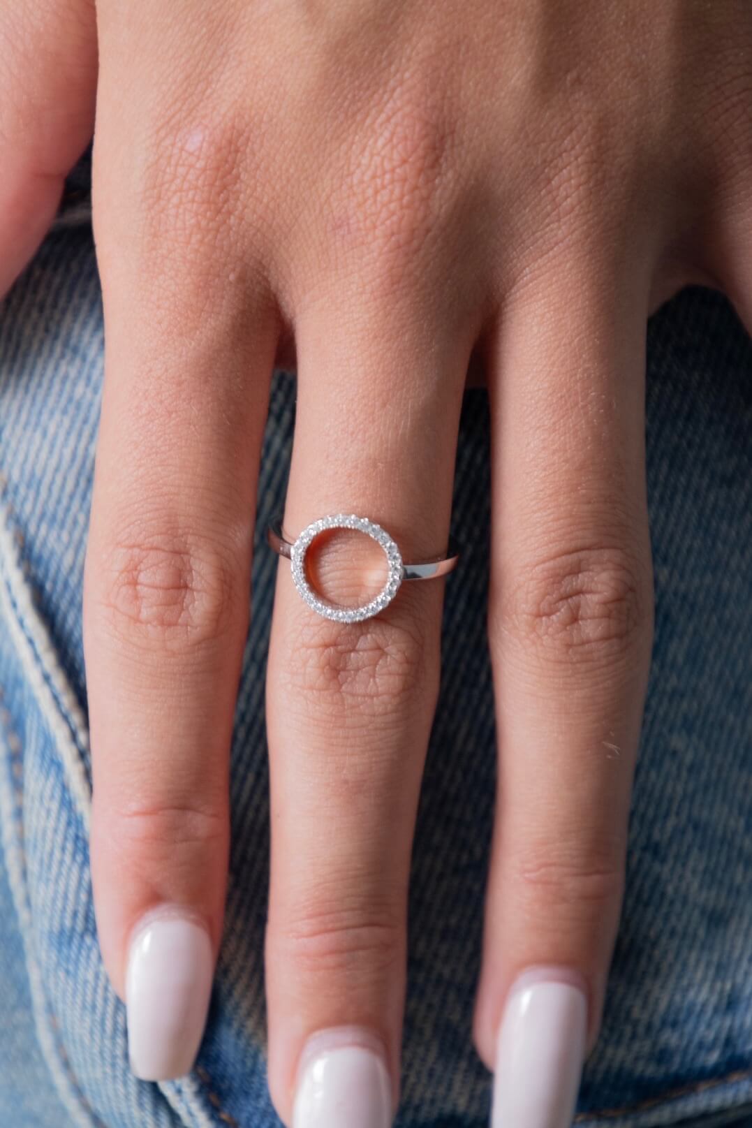 טבעת מעגל כסף 925