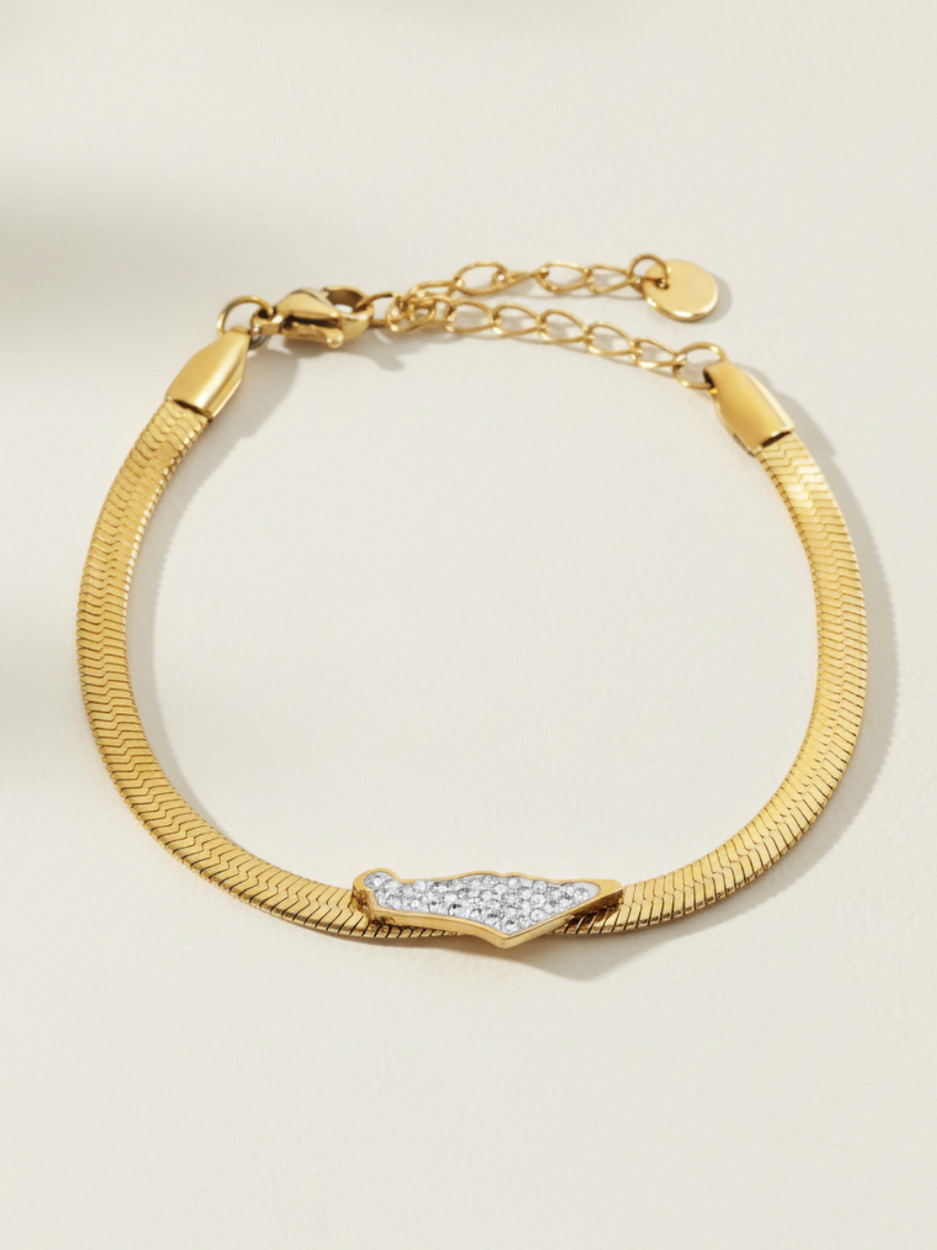 צמיד מפת ארץ ישראל זהב