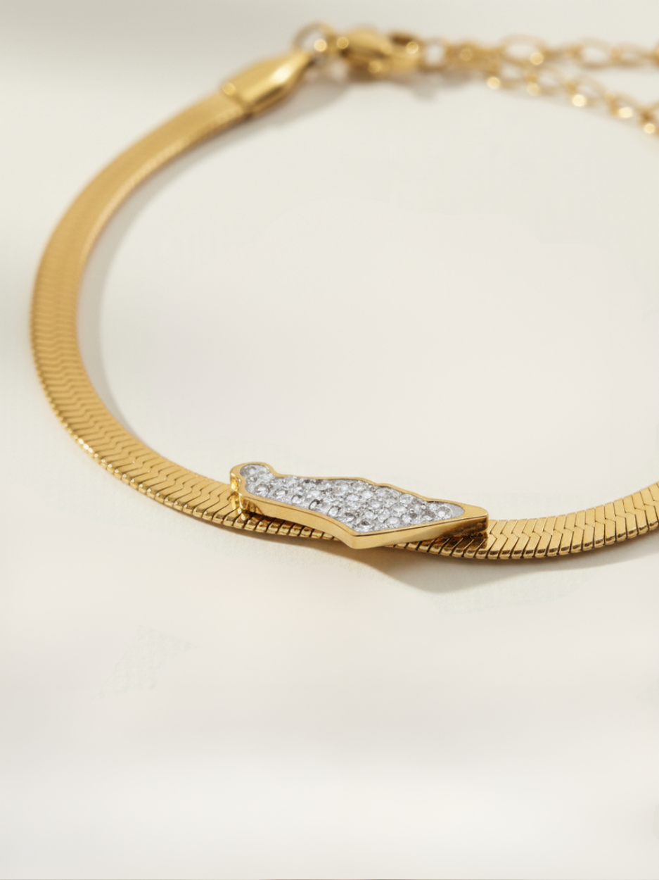 צמיד מפת ארץ ישראל זהב