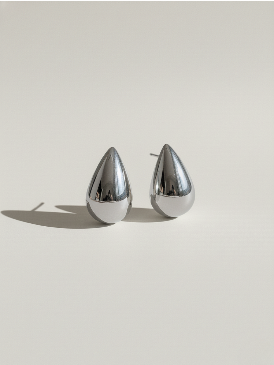 זוג עגילי טיפה כסף