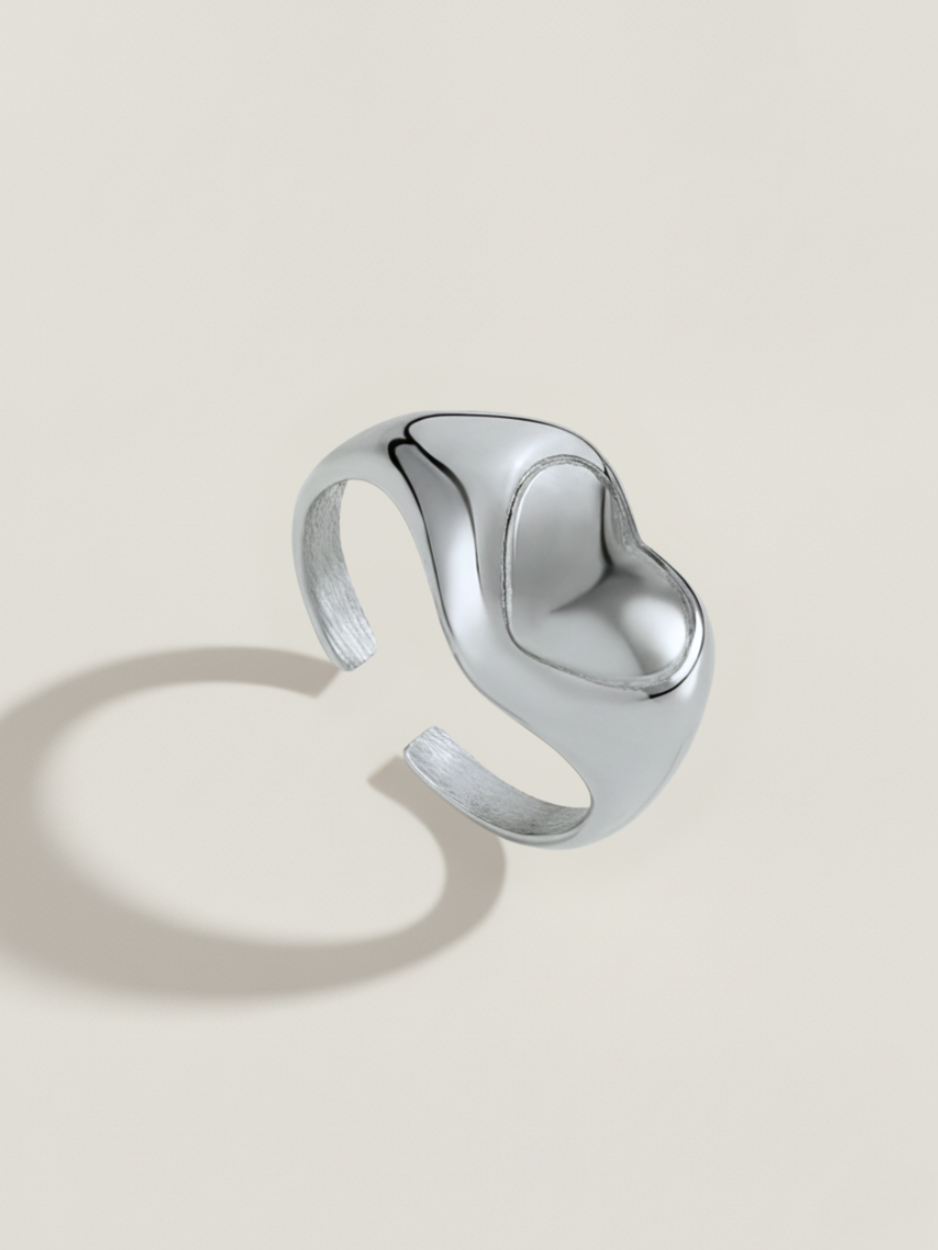 טבעת צאנקי לב כסף