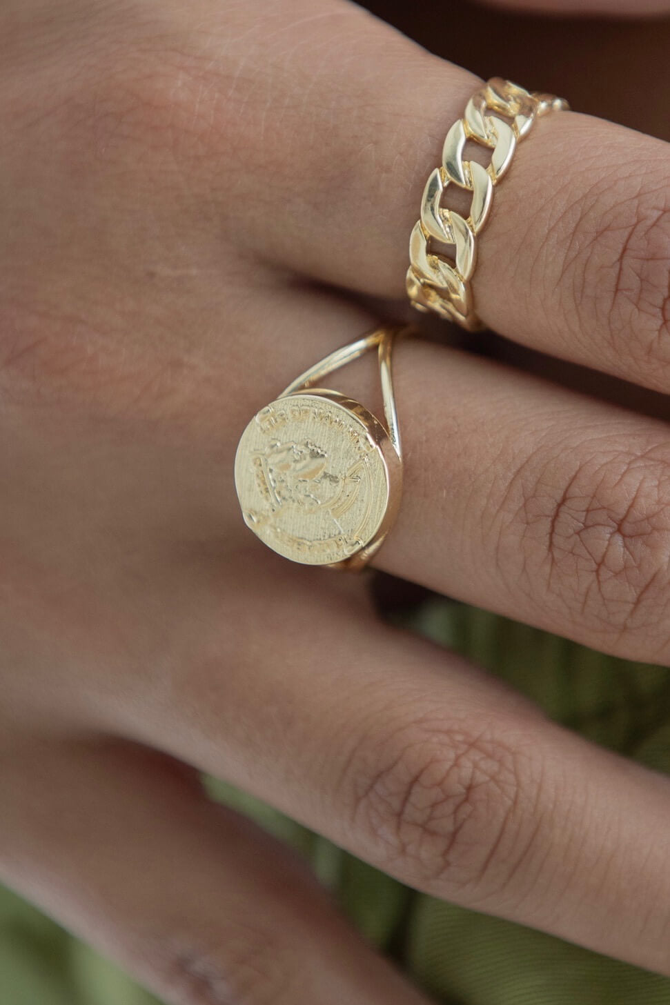 טבעת חוליות זהב מתכווננת