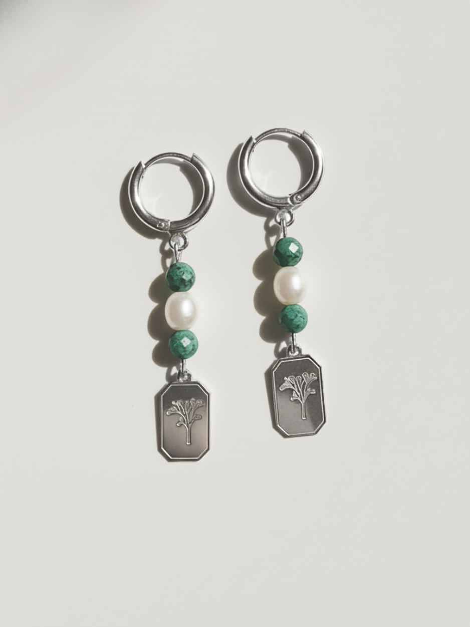 זוג עגילי כלנית כסף