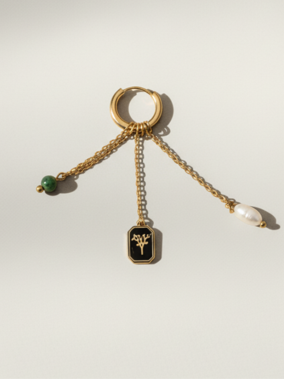 זוג עגילי טריפל קלואי זהב