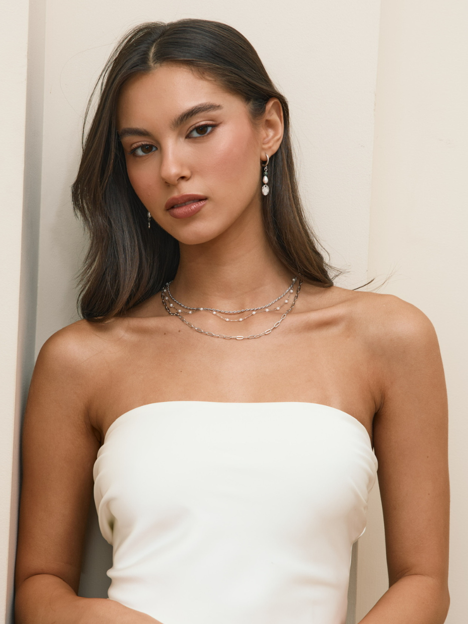 זוג עגילי רוז כסף