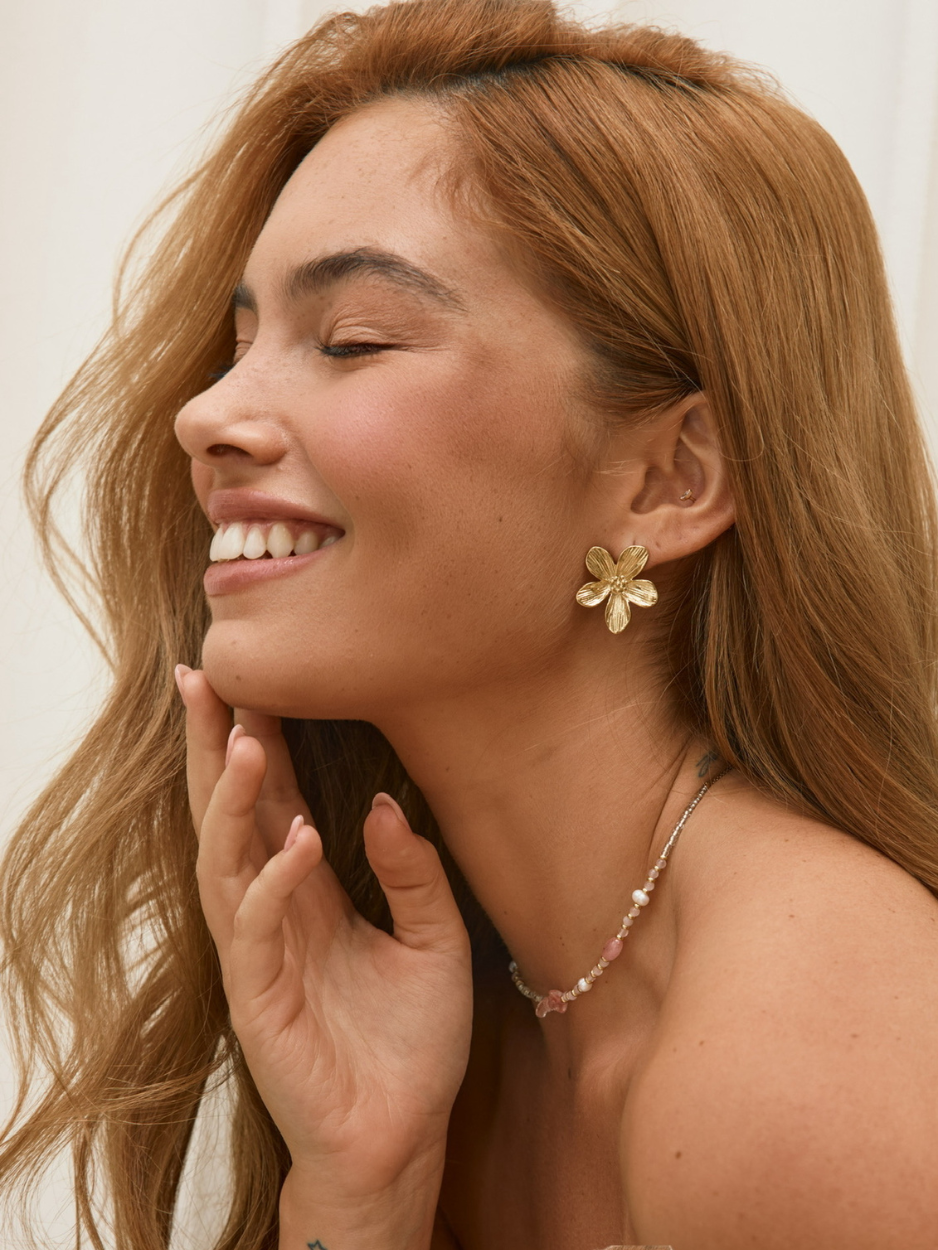 זוג עגילי איזבל זהב