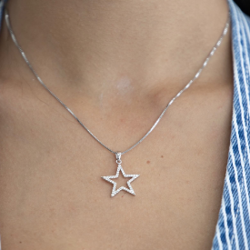 שרשרת כוכב כסף 925