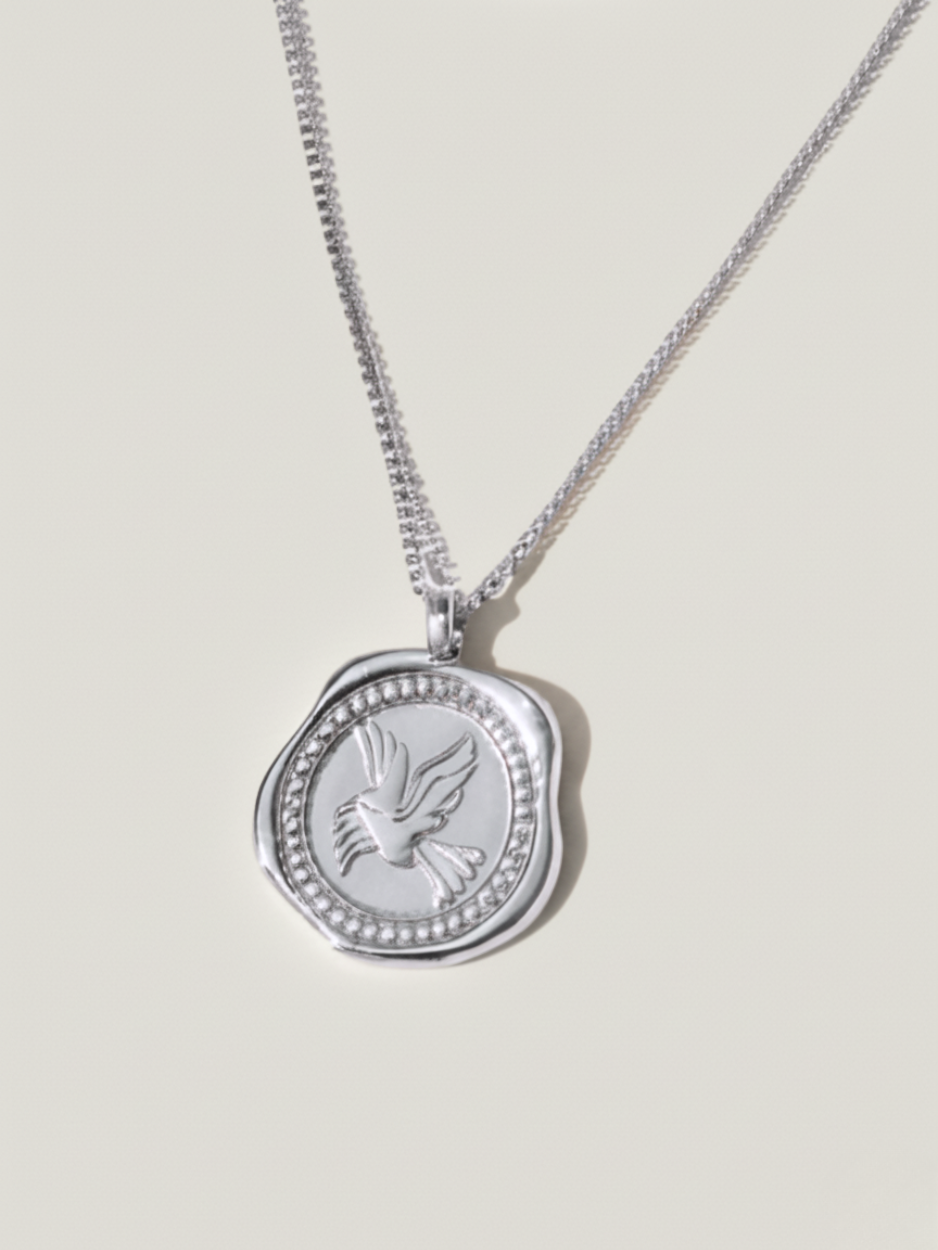 שרשרת מטבע כפולה כסף 925