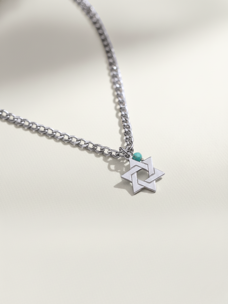 שרשרת גורמט מגן דוד כסף
