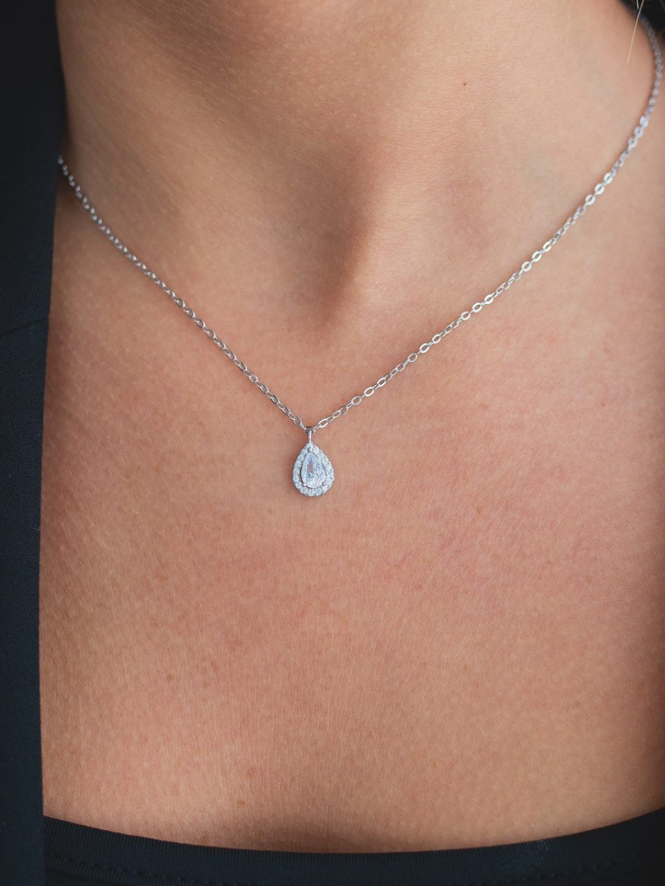 שרשרת טיפה גסה כסף 925