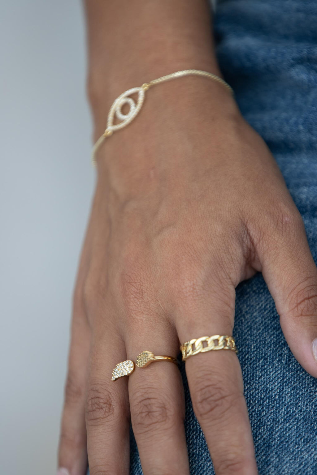 טבעת כנפיים זהב מתכווננת