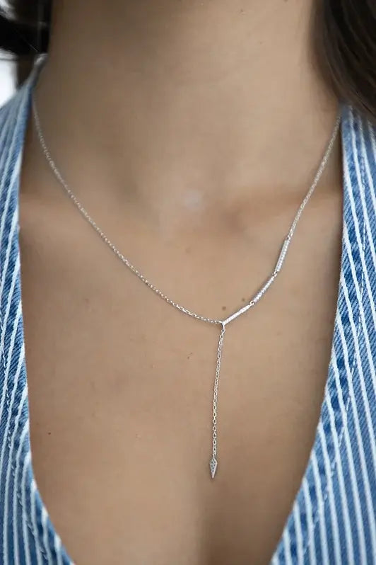 שרשרת זירקון נופל כסף 925