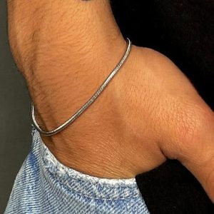 צמיד נחש דק כסף