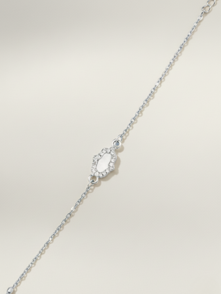 צמיד חמסה משובץ כסף 2