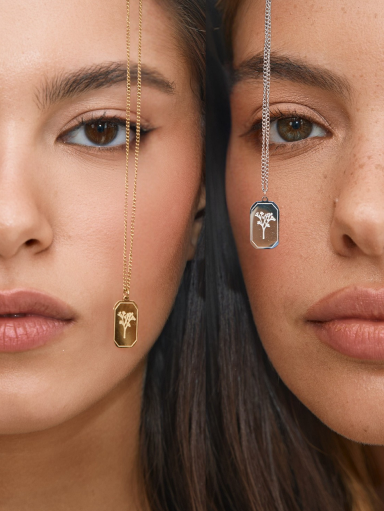 שרשראות כלנית כסף + זהב