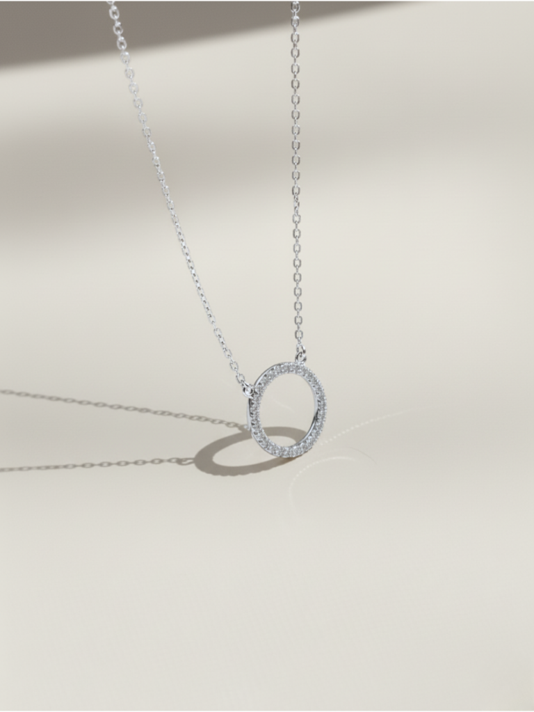 שרשרת מעגל כסף 925 5