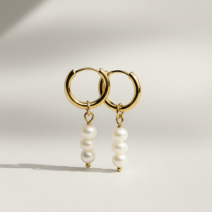 זוג עגילי נוי זהב