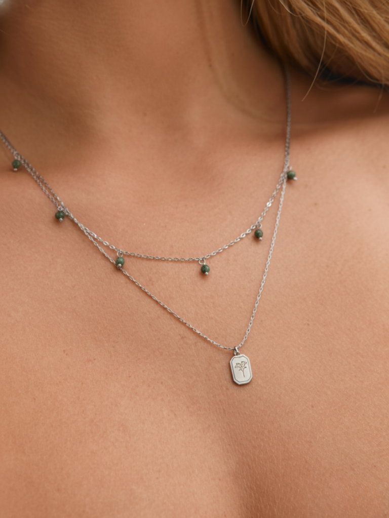 שרשרת קליי כפולה כסף