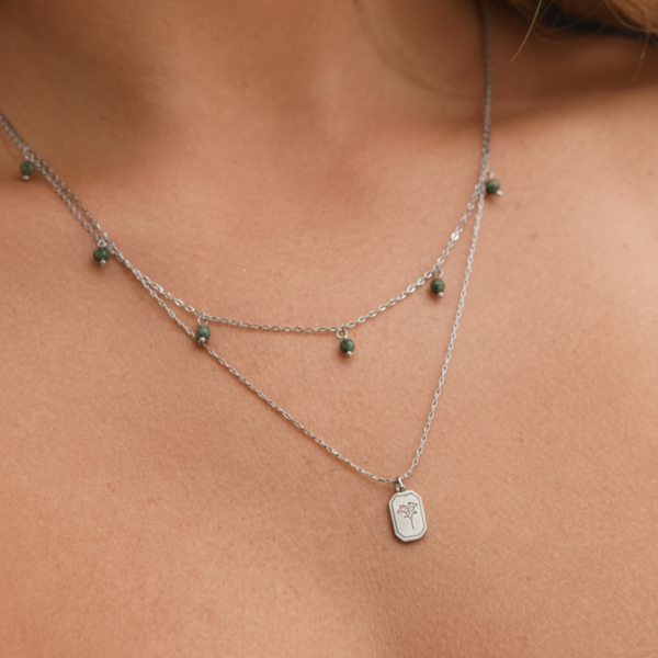 שרשרת קליי כפולה כסף