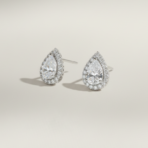 זוג עגילי טיפה גסה כסף 925