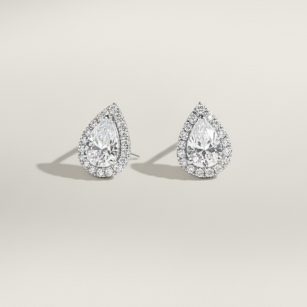 זוג עגילי טיפה גסה כסף 925 1