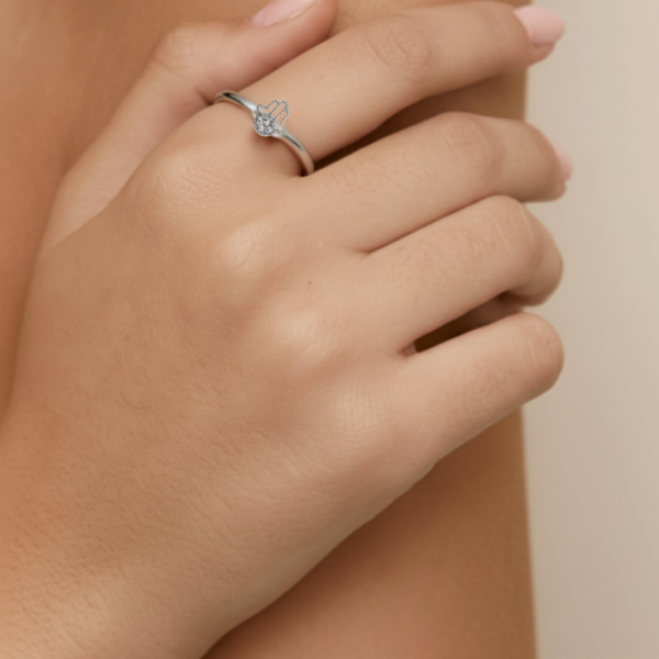 טבעת חמסה חצי משובצת כסף 925 2