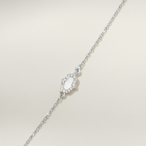 צמיד חמסה משובץ כסף 2