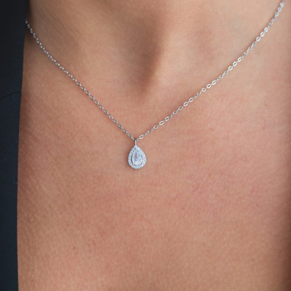 שרשרת טיפה כסף דוגמנית