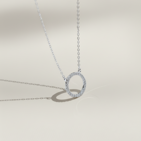 שרשרת מעגל כסף 925 5